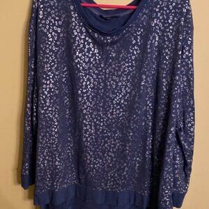 Jane & Delancey Blue Printed Sweatshirt